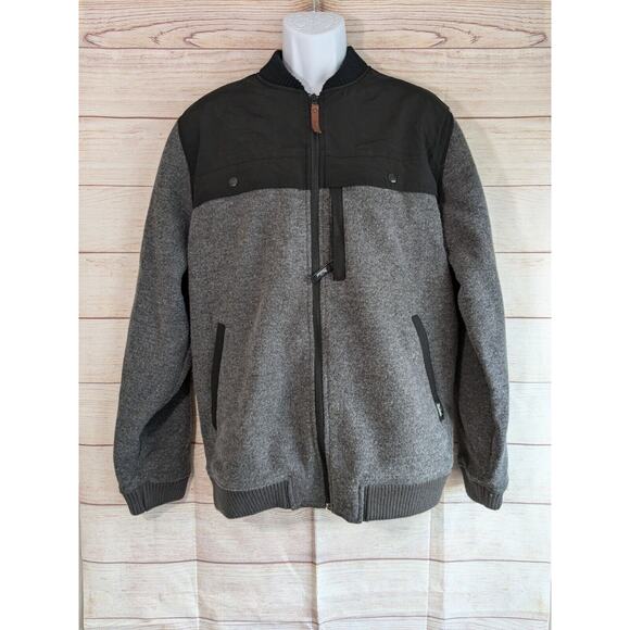 Woolrich Wool Jacket Chore Bomber Field Fleece Lined Full Zip Pockets XL - Picture 1 of 8